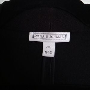 Dana Buchman Jacket Blazer Size Extra Large Black with Gold Clasp on Pockets